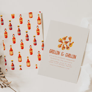 Invitation Grillades et Jardin d'été frais BBQ