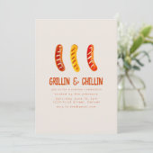 Invitation Grillades et Jardin d'été frais BBQ (Debout devant)