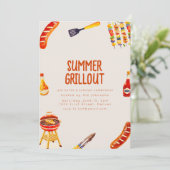 Invitation Grillades et Jardin d'été frais BBQ (Debout devant)