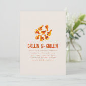 Invitation Grillades et Jardin d'été frais BBQ (Debout devant)