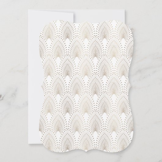 Invitation Grille 20s Grand Gatsby Gold Mariage blanc (Dos)