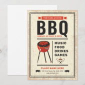 Invitation Grille barbecue / Fête barbecue (Devant / Derrière)