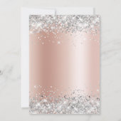 Invitation Grille blanche Parties scintillant Rose argent or (Dos)