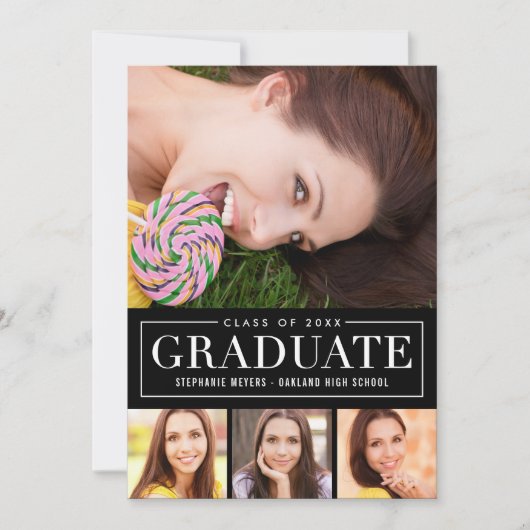 Invitation Grille intemporelle ÉDITABLE Graduation des couleu (Devant)