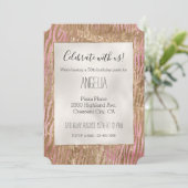 Invitation Grille Parties scintillant rose or Glam Zebra impr (Debout devant)