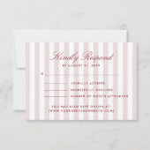 Invitation Grilles Verticales Roses Vides Mariage Moderne RSV (Devant)