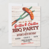 Invitation Grillin and Chillin - Barbecue  (Devant)