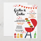 Invitation Grillin et Chillin Anniversaire adulte (Devant / Derrière)