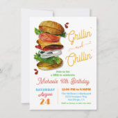 Invitation Grillin et Chillin BBQ Hamburger Anniversaire (Devant)