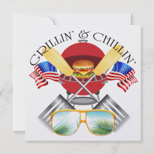 Invitation Grillin' et Chillin' Patriotique