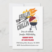 Invitation Grillin N Chillin Jardin Cuisine BBQ Anniversaire (Devant)