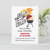 Invitation Grillin N Chillin Jardin Cuisine BBQ Anniversaire (Debout devant)