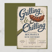 Invitation Grilling & Chilling BBQ 40e Anniversaire (Devant / Derrière)