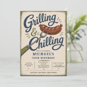 Invitation Grilling & Chilling BBQ 50th Birthday (Debout devant)
