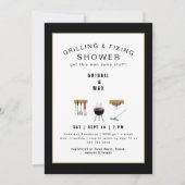 Invitation Grilling & Fixation Couples Black Shower Invitatio (Devant)