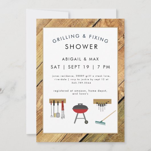 Invitation Grilling & Fixin Couples Wedding Shower II (Devant)