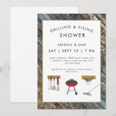 Invitation Grilling & Fixin Couples Wedding Shower  Invitatio (Devant / Derrière)