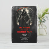Invitation Grim Reaper Black Grunge Halloween Costume Party (Debout devant)