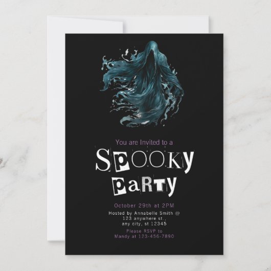 Invitation Grim Reaper Éffrayant Halloween Party (Devant)