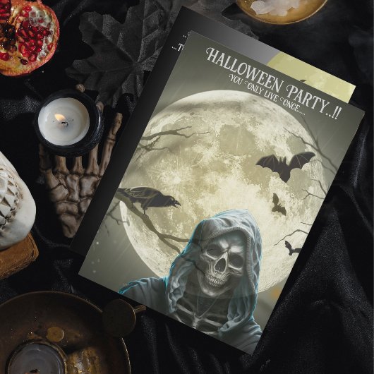 Invitation Grim Reaper Halloween Party