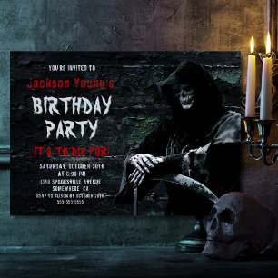Invitation Grim Reaper N'Importe Quel Âge Anniversaire Fête