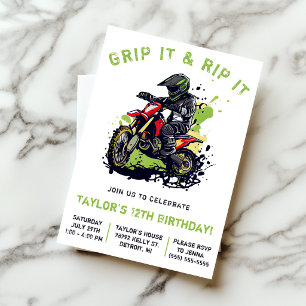 Invitation Grip It & Rip It! Motocross, Vélo Dirt Anniversair