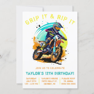 Invitation Grip It & Rip It! Motocross, Vélo Dirt Anniversair