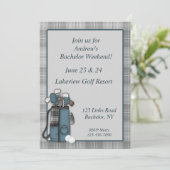 Invitation Gris à carreaux de golf (Debout devant)