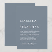 Invitation Gris Ardoise pour Mariage (Devant / Derrière)