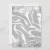 Invitation Gris Argent Agate Blanc Soie Mariage (Dos)