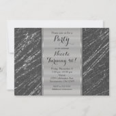 Invitation Gris & Argent Moderne Glam Marbre Stripe Invitatio (Devant)