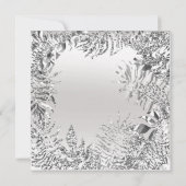 Invitation Gris argent pailletéMétalTropicalLeafCadre blanc (Dos)
