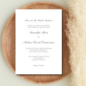 Invitation Gris Argent Traditionnel Formel Mariage Élégant