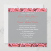 Invitation Gris avec roses roses roses roses de corail Invita (Dos)