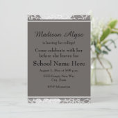 Invitation Gris blanc Floral quitter pour l'Invitation de la  (Debout devant)