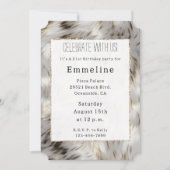 Invitation Gris Blanc Or Faux Fur (Devant)
