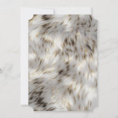 Invitation Gris Blanc Or Faux Fur (Dos)