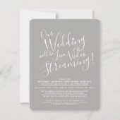 Invitation Gris blanc photo mariage en streaming (Devant)