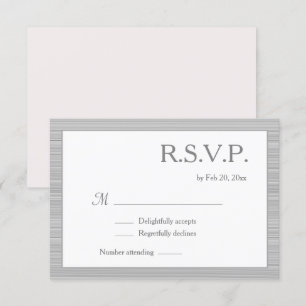 Invitation Gris blanc rose pâle minimaliste RSVP