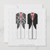 Invitation Gris Blanc & Rouge Mariage des couples homosexuels (Dos)
