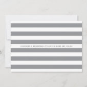Invitation Gris & Blanc Stripe Twins Baby Boy Douche Bleu (Dos)