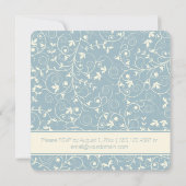 Invitation Gris bleu poussiéreux et réception seulement flora (Dos)