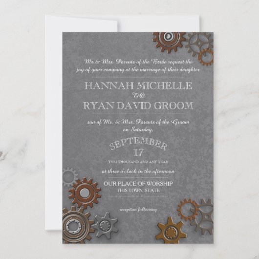 Invitation Gris d'acier industriel (Devant)