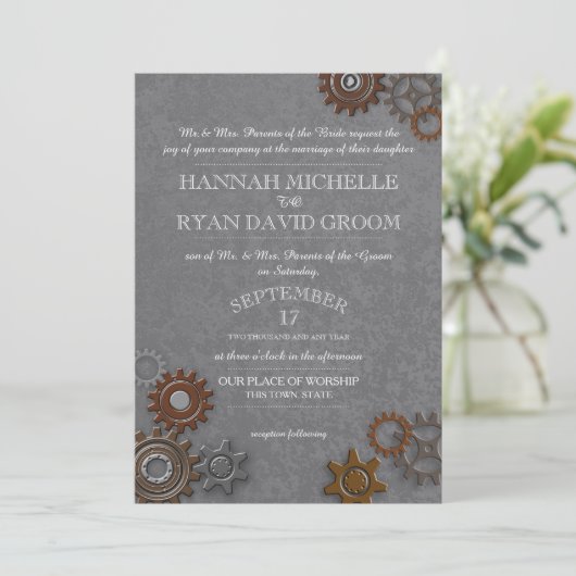 Invitation Gris d'acier industriel (Debout devant)