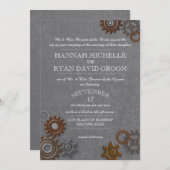 Invitation Gris d'acier industriel (Devant / Derrière)