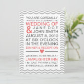 Invitation Gris de corail parfait de Chevron (Debout devant)
