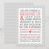 Invitation Gris de corail parfait de Chevron (Devant / Derrière)