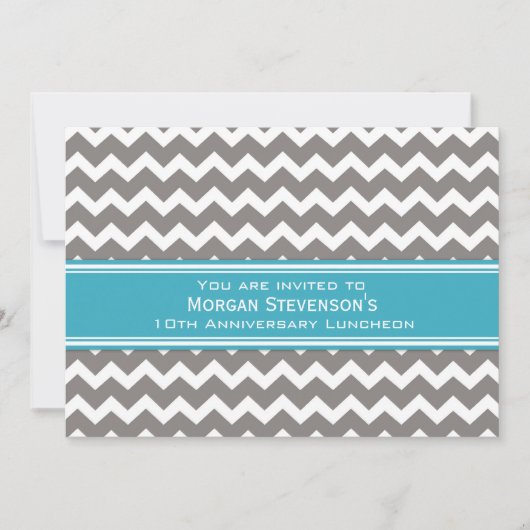 Invitation Gris d'invitation de déjeuner d'anniversaire des (Devant)