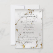 Invitation Gris d'or Marbre d'argent précoce minimal Forme (Devant)