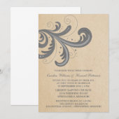 Invitation Gris Élégant Fils Mariage Inviter (Devant / Derrière)